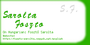 sarolta foszto business card