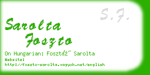 sarolta foszto business card